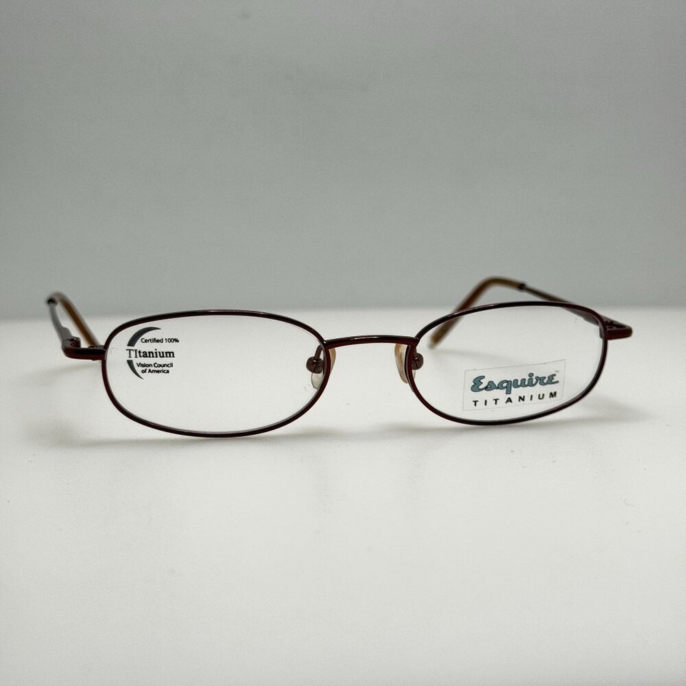 Esquire T-10 Brown Titanium Eyeglasses Eye Glasses Frames 48-18-135